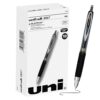 uni-ball 207 Retractable Gel Pens, Micro Point, Black, Pack of 12