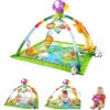 Fisher-Price Rainforest Music & Lights Deluxe Playmat with 10+ Activities & Toys for Newborns