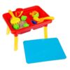Hey! Play! Portable Sensory Water/Sand Table with Lid and Toys for Beach, Backyard, or Classroom