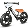 KRIDDO Toddler Balance Bike, 12 Inch Push Bicycle for Ages 2-5, with Customizable Plate and Stickers, Ideal Gift for Boys and Girls