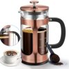 French Press Coffee Maker, Double Wall Glass, Copper - 27 oz (800 ml)