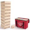 Giant Tumbling Timber Toy with 54 Blocks and Red Storage Bag