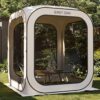 EAST OAK 6 x 6 FT Pop-Up Screen House Tent with Carry Bag, Beige