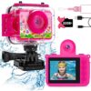 GKTZ Kids Waterproof Underwater Digital Action Camera with 32GB SD Card - Birthday/Pool Toys for Boys and Girls Ages 4-10