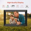 Digital Picture Frame with WiFi, 10.1 Inch Touch Screen, 1280x800 HD IPS, 32GB Memory, Auto-Rotate, Wall Mountable