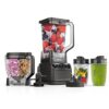 Ninja BR601AMZ Kitchen System, 1200 Watt, 8-Cup Food Processor, Smoothie Cup, Total Crushing Blender, BPA Free, Dark Grey