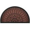 Mibao Half Round Non-Slip Durable Rubber Doormat, Low-Profile Heavy Duty for Garage, Patio, High Traffic Areas, 18" x 30", Maroon