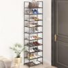Product Title: Z&L HOUSE 10 Tier Shoe Rack, Free Standing Narrow Stand, Stores 20-24 Pairs, Stackable Organizer for Entryway