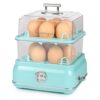 Nostalgia Retro Premium 14-Capacity Electric Egg Cooker for Hard-Boiled, Poached, Scrambled & Omelets, Aqua