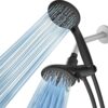Cobbe 48-Setting High Pressure 3-Way Shower Head Combo with Hand Held, Rain Shower, 4.7" Dual Showerhead, Stainless Steel Hose - Matte Black