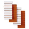 KitchenAid Albany 4-Pack Kitchen Towel Set, Honey Orange/White, 16"x26"