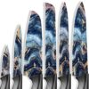Astercook Stratigraphic Series 12-Piece Stainless Steel Knife Set with Blade Guards, Anti-Rust and Dishwasher Safe