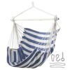 Jelofly Large Hammock Swing Chair with Pocket, 350 Lbs Max - Comfortable for Indoor/Outdoor Use, Home, Bedroom, Garden (Blue and White, Seat Cushions Not Included)