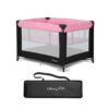 Dream On Me Zazzy Portable Baby Playard with Bassinet in Pink, Including Mattress and Travel Bag