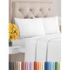 Queen Size 4-Piece Luxury Sheet Set - Breathable, Cooling, Deep Pockets, Wrinkle-Free, White - Oeko-Tex Certified