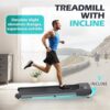 12% Incline Walking Pad Treadmills, Under Desk Treadmill 340+lb Capacity for Home Small Space, Mute Control Portable Foldable Adjustable Incline Treadmill, Works with KINOMAP, Easy to Move and Store