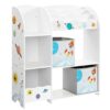 SONGMICS Toy and Book Organizer for Kids, Storage Unit with 2 Storage Boxes
