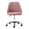 Home Office Chair, Mid-Back Armless Twill Fabric Adjustable Swivel