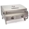 Cuisinart Chef's Style Tabletop Portable Propane Gas Grill with Dual Burners (20,000 BTUs Total), Small Grill for Camping & Tailgates, Barbecue Grill, Stainless Steel