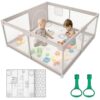Baby Playpen,Playpen, Playpen for Babies and Toddlers, Play Pen for Kids, Play Pens for Babies and Toddlers for Apartment (47 * 47 inch Grey with mat)