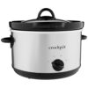 Crock-Pot 5-Quart Silver Round Manual Slow Cooker with Dipper, Smudgeproof