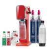 SodaStream Art Sparkling Water Maker Bundle (Mandarin Red), with CO2, Dishwasher Safe Bottles, and Bubly Drops Flavors