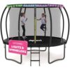 Trampoline for Kids and Adults - 8Ft 10Ft 12Ft 14FT Trampoline with Net - with Bonus Sprinkler and LED Lights/ASTM Certified/Extra Sturdy Recreational Outdoor Trampolines
