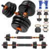 CANMALCHI Adjustable Dumbbells Weights Set 20lbs/33lbs/44lbs for Indoor Workout Dumbbell Weight Barbell Perfect for Bodybuilding Fitness Lifting Training Home Gym Equipment