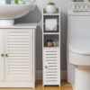 Toilet Paper Holder Stand: Small Bathroom Storage Cabinet