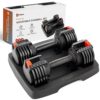 Lifepro Adjustable Dumbbells Set/Single - 15lb 43lb 55lb 90lb 25 lb Dumbbell Sets with Rack