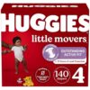 Huggies Little Movers Baby Diapers, Size 4 (22-37 lbs), 140 Count (2 Packs of 70)