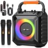 Karaoke Machine with Two Wireless Microphones, Portable Karaoke Machine for Adults & Kids