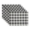 DII Heavyweight Fringed Check 6-Piece Placemat Set, 13x19, Mineral