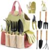 10-Piece Heavy Duty Gardening Tools Set with Fashion Handbag - Ideal Gift for Women
