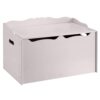 Amazon Basics Kids Wooden Toy Box Storage Chest, Gray, 30" x 18" x 19"