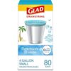 Glad Odorshield Small Drawstring Trash Bags, 4 Gal, Febreze Beachside Breeze, 80 Ct, Pack May Vary