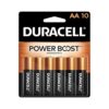 Duracell Coppertop AA Batteries with Power Boost Ingredients, 10 Count Pack Double A Battery with Long-lasting Power, Alkaline AA Battery for Household and Office Devices