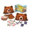 Melissa & Doug Yellowstone National Park Grizzly Bear Games and Pretend Play Set with Plush Bear Heads and Bear Paw Gloves - Kids Animal Activity for Preschoolers, Games for Boys and for Girls Age 3+