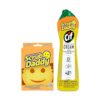 Scrub Daddy + Cif All Purpose Cleaner, Lemon - Non Scratch Sponges for Kitchen + Bathroom - Scrubber and Multipurpose Cleaner Cream - Cleaning Supplies Kit