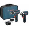 BOSCH CLPK22-120 12V Max Cordless 2-Tool Combo Kit with 3/8 In. Drill/Driver, 1/4 In. Impact Driver, (2) 2 Ah Batteries, Charger and Case