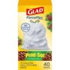 Glad ForceFlex Tall Kitchen Drawstring Trash Bags, 13 Gal, Pine-Sol, 40 Ct (Package May Vary)