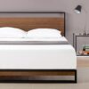 ZINUS Suzanne 37 Inch Bamboo and Metal Platform Bed Frame, Solid Steel Construction, No Box Spring Needed, Wood Slat Support, Easy Assembly, Chestnut Brown, Queen