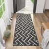 hicorfe Hallway Runner Rug,20"x48"Front Back Door Mat,Non Slip Rubber Backing,Low-Profile Absorbent Entrance Washable Inside Floor Runner Mat for Entryway,Hallway,Laundry,Patio(Black)