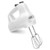 KitchenAid KHM512WH 5-Speed Ultra Power Hand Mixer, White, 8x7x5