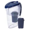 pH Refresh Alkaline Water Pitcher with Long-Life Filter – Alkaline Water Filter – Water Filtration System – High pH Alkaline Water Dispenser, 84oz, 2.5L (Navy)