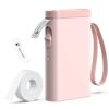 P21 Label Maker Machine with Tape, Bluetooth Label Printer Thermal Mini Label Makers with Built-in Cutter and Multiple Templates, Portable Printers for School, Office, Home Use (Pink)