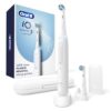 Oral-B iO Deep Clean Rechargeable Electric Powered Toothbrush, White with iO Series 3 Limited, 2 Brush Heads and Travel Case - Pressure Sensor to Protect Gums - 3 Cleaning Settings - 2 Minute Timer
