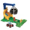 Hot Wheels Monster Trucks Toy Truck & Playset, Rhinomite Chargin’ Challenge Playset with a 1:64 Scale Rhinomite & 2 Crushed Cars