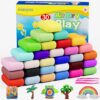 Air Dry Clay, Modelling Clay for Kids, 30 Colors DIY Molding Magic Clay for with Tools, Soft & Non-Sticky, Toys Gifts for Age 3 4 5 6 7 8+ Years Old Boys Girls Kids