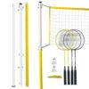 Franklin Sports Badminton Net Sets - Outdoor Backyard + Beach Badminton Net + Equipment Set - (4) Rackets + (2) Birdies + Portable Net Included - Adults + Kids Set